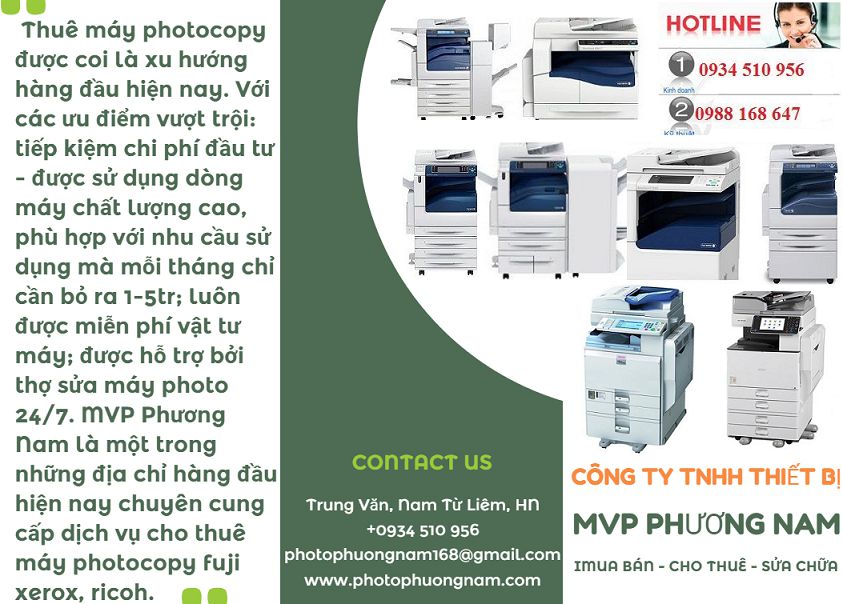 Cho thuê máy photocopy tại Tiên Du, Bắc Ninh