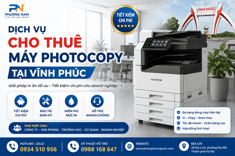 Cho thuê máy photocopy tại vĩnh phúc