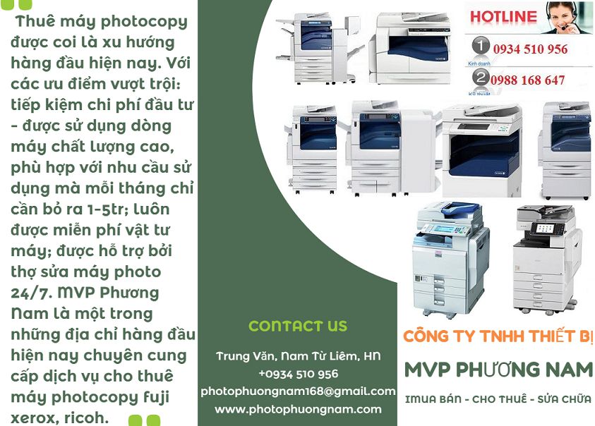 Cho Thuê Máy Photocopy Màu Tại Hưng Yên